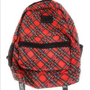 Victoria’s Secret Pink red plaid backpack new